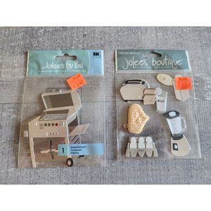 RARE Jolees Breakfast Kitchen Appliances Toaster Blender Eggs Grill Stickers #41